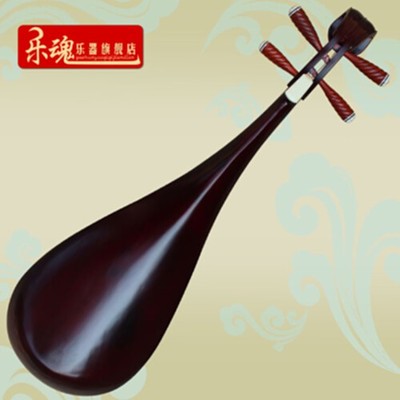包邮厂家直销红木琵琶演奏整背清水琵琶送盒子配件乐器