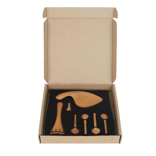 专用小提琴配件套装4/4苏木镶乌木4件套拉弦板腮托弦轴尾钉乐器-淘宝